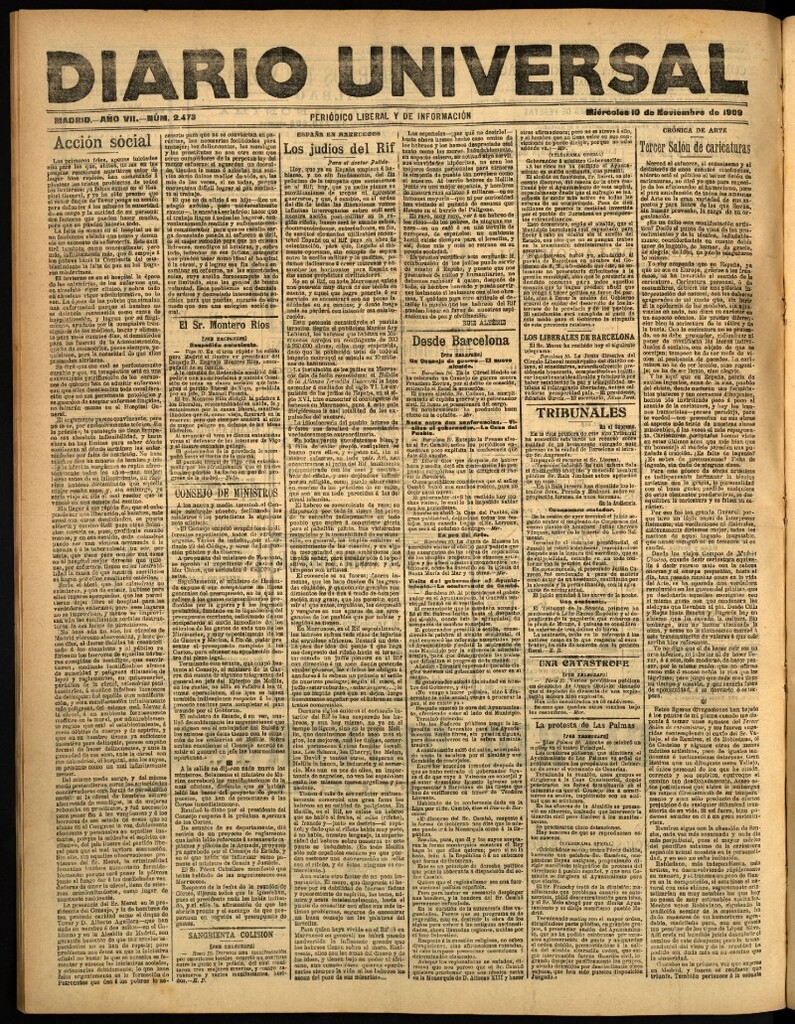 Miniatura de Diario Universal del 10 de noviembre de 1909