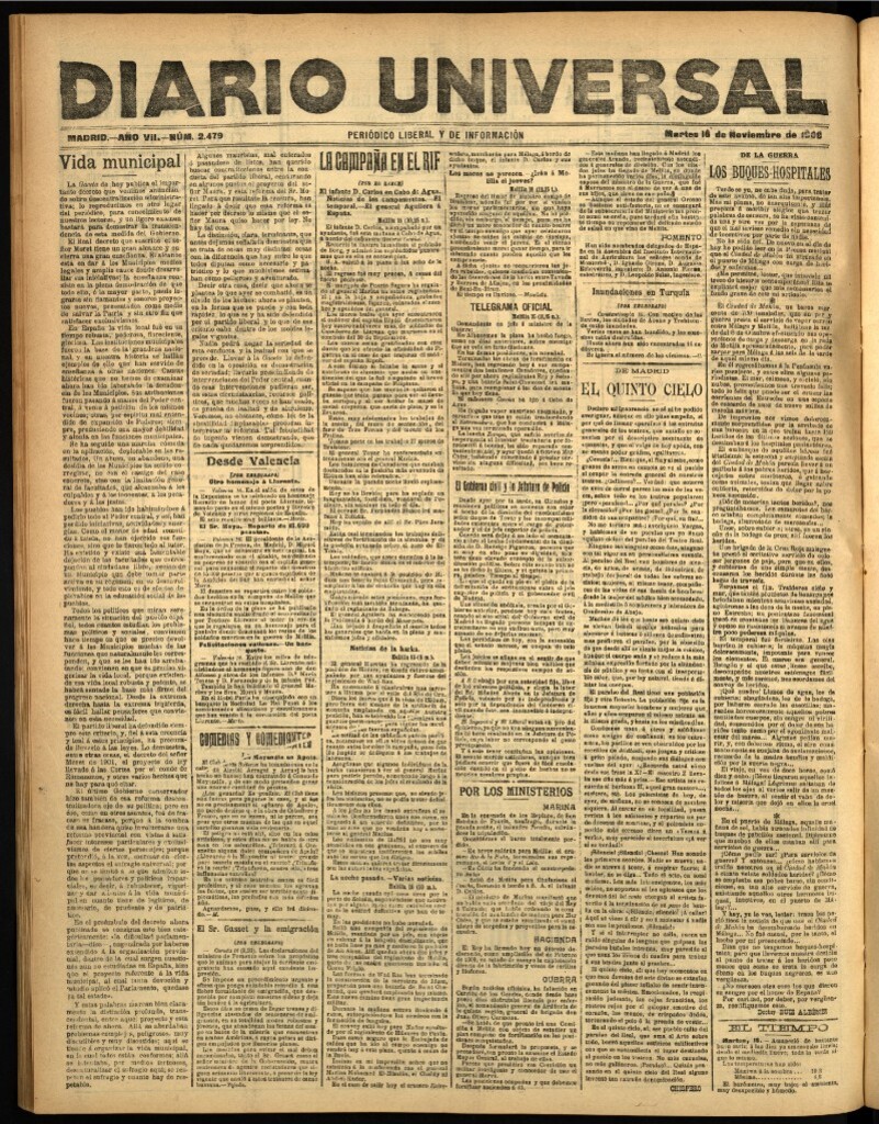 Miniatura de Diario Universal del 16 de noviembre de 1909