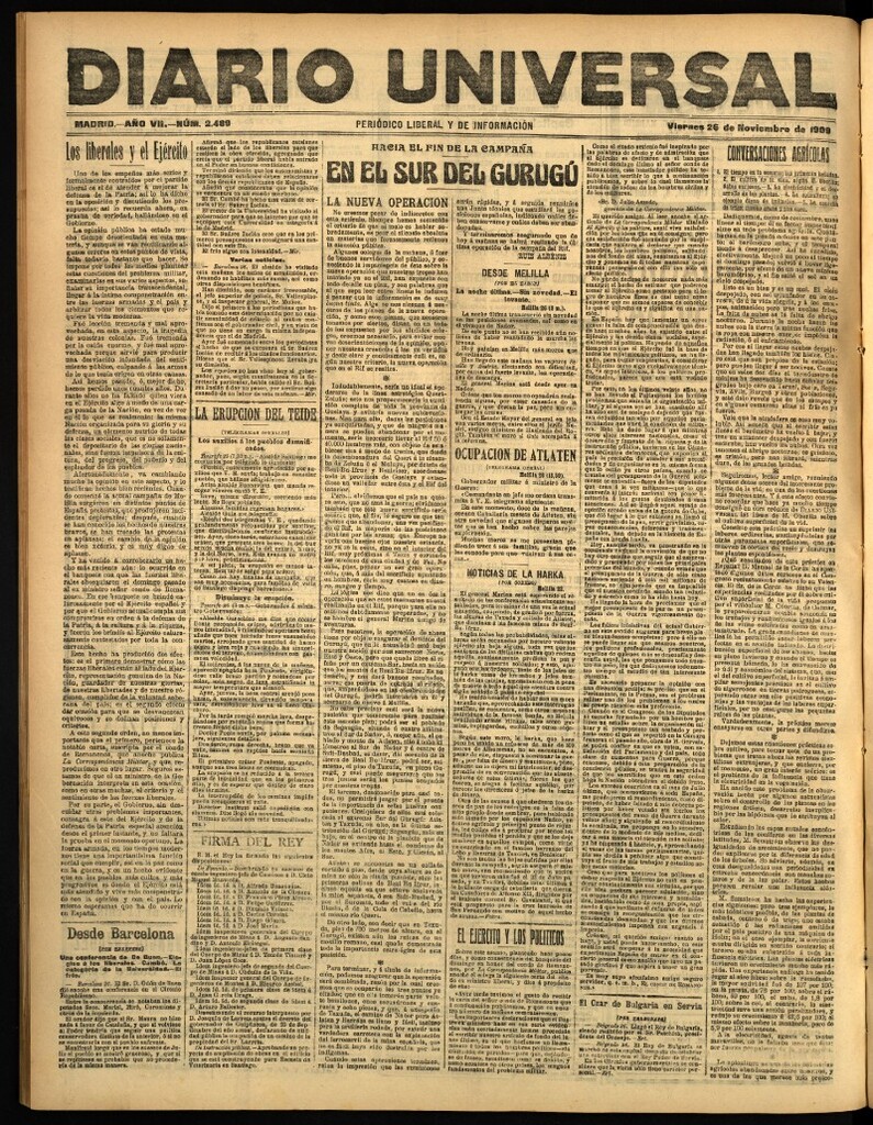 Miniatura de Diario Universal del 26 de noviembre de 1909