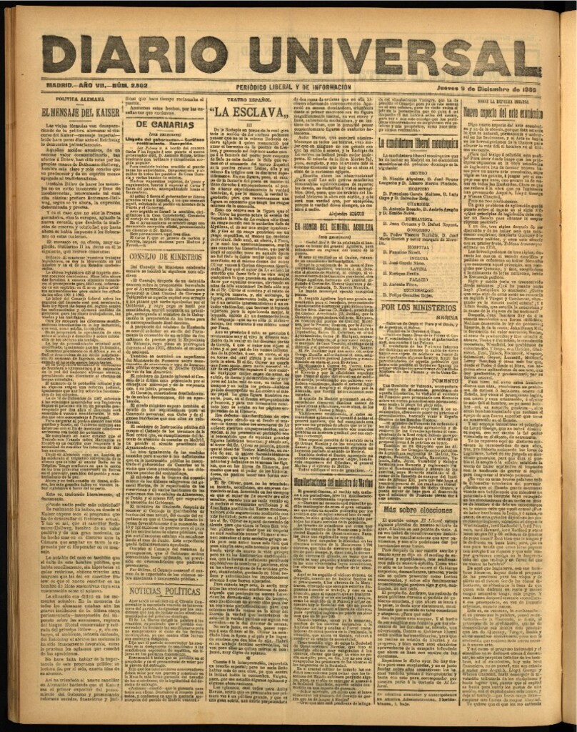 Miniatura de Diario Universal del 9 de diciembre de 1909