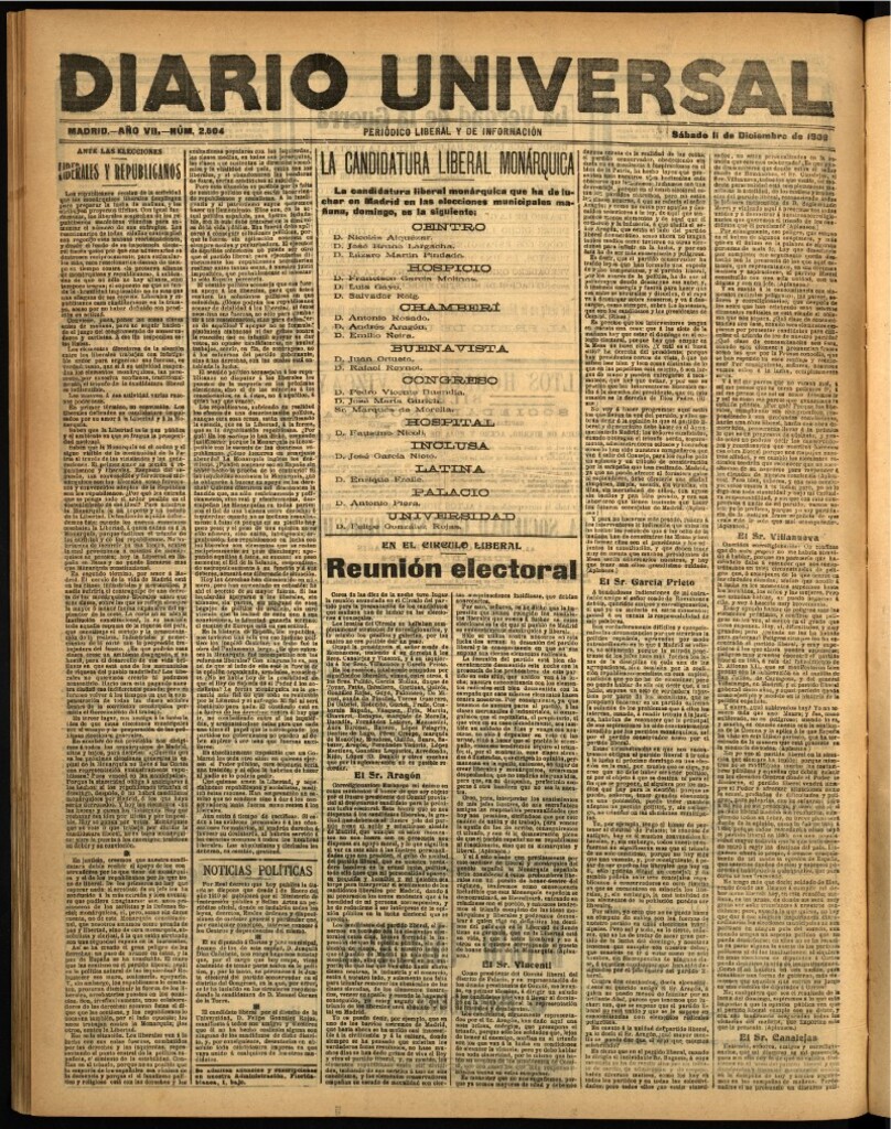Miniatura de Diario Universal del 11 de diciembre de 1909