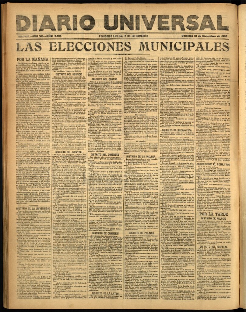 Miniatura de Diario Universal del 12 de diciembre de 1909