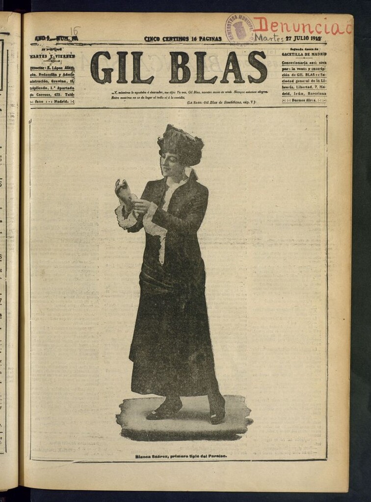 Miniatura de Gil Blas del 27 de julio de 1915