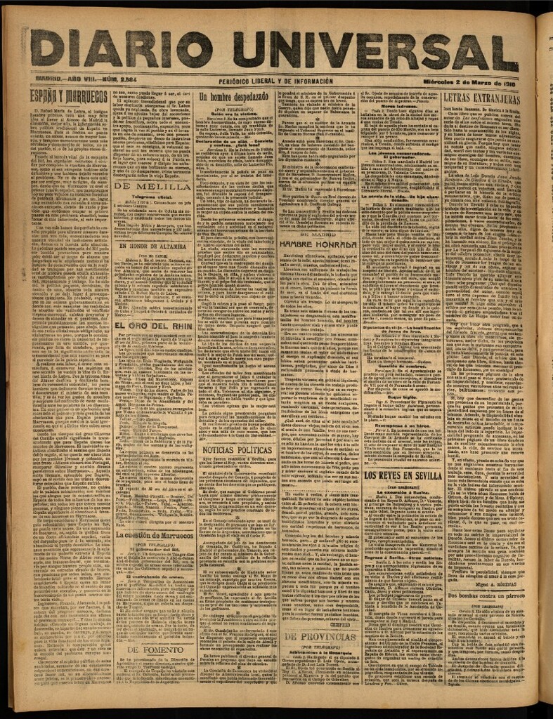 Miniatura de Diario Universal del 2 de marzo de 1910