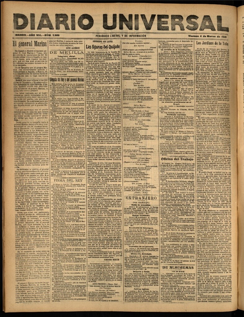 Miniatura de Diario Universal del 4 de marzo de 1910