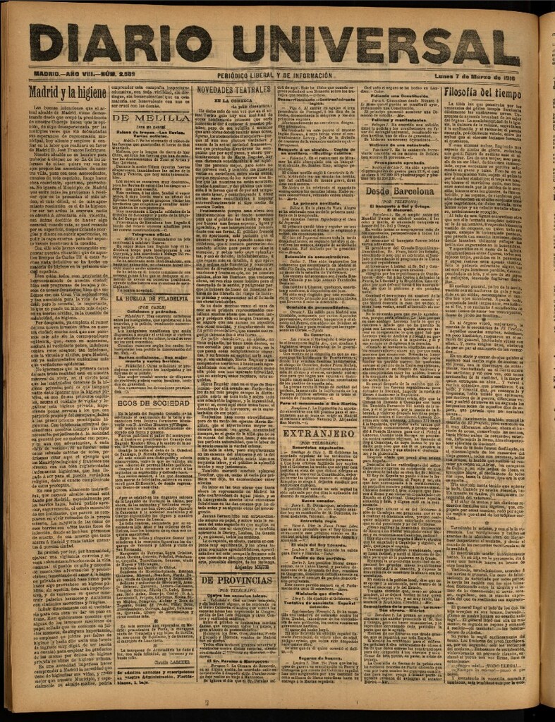 Miniatura de Diario Universal del 7 de marzo de 1910