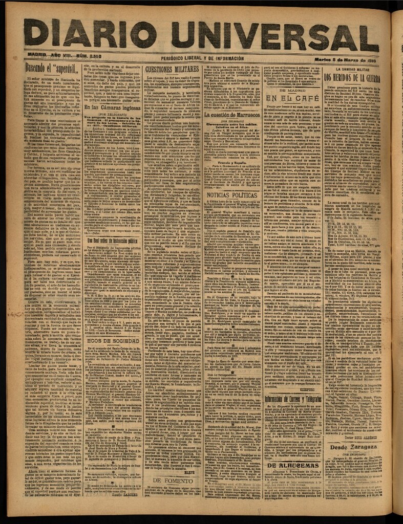 Miniatura de Diario Universal del 8 de marzo de 1910