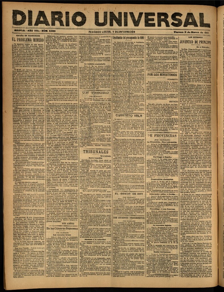Miniatura de Diario Universal del 11 de marzo de 1910