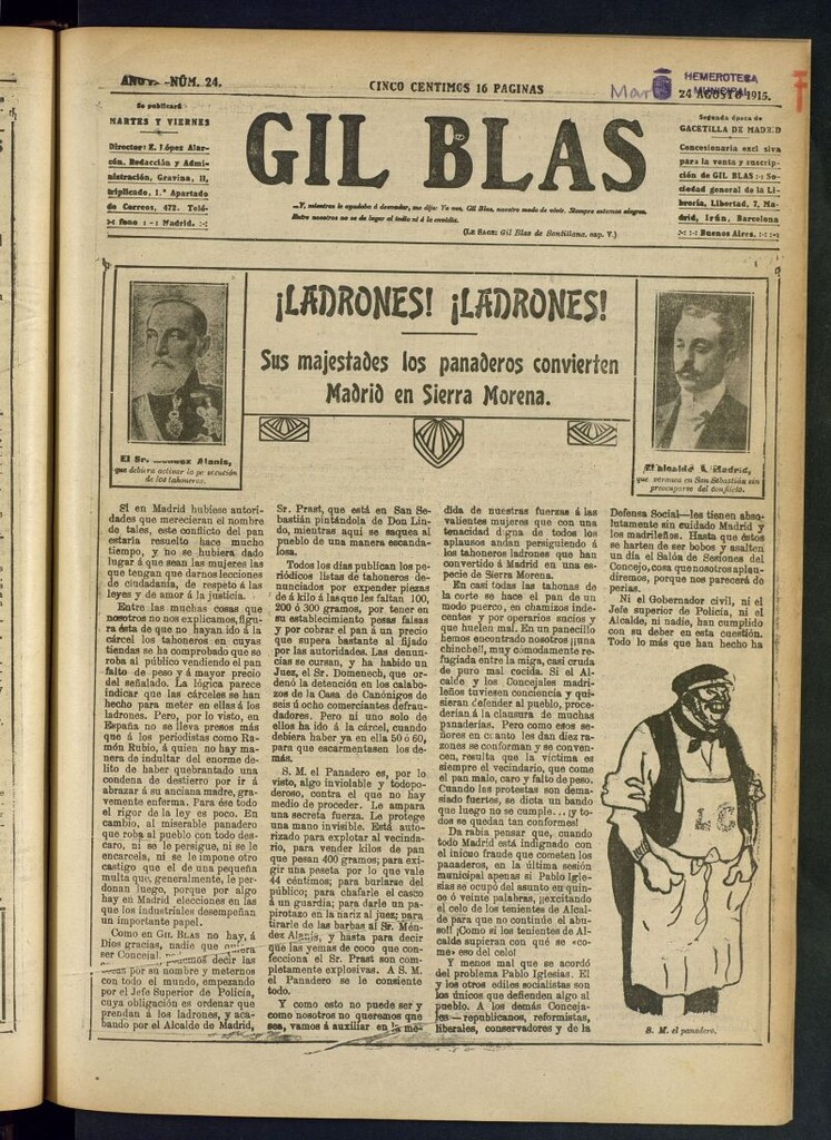 Miniatura de Gil Blas del 24 de agosto de 1915