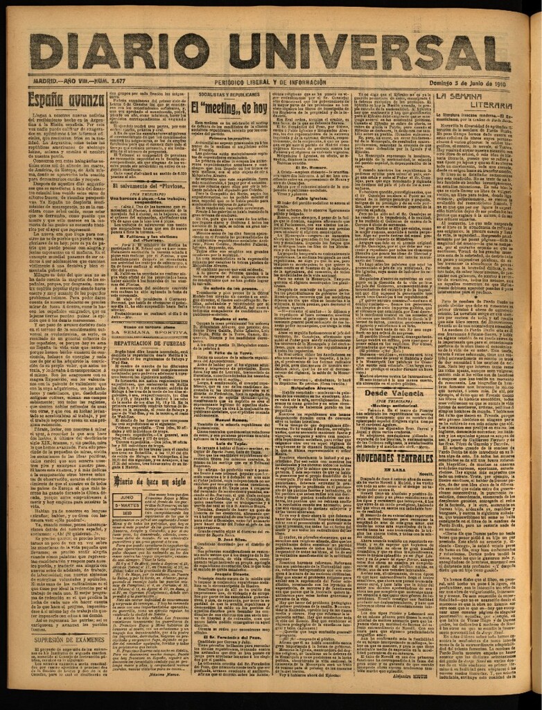 Miniatura de Diario Universal del 5 de junio de 1910