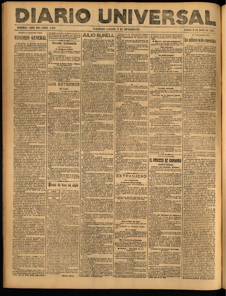 Miniatura de Diario Universal del 9 de junio de 1910