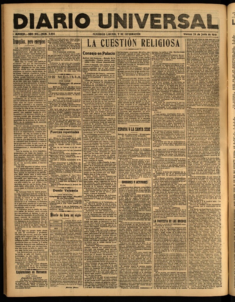 Miniatura de Diario Universal del 24 de junio de 1910