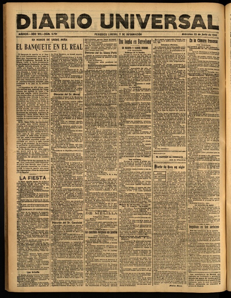Miniatura de Diario Universal del 29 de junio de 1910