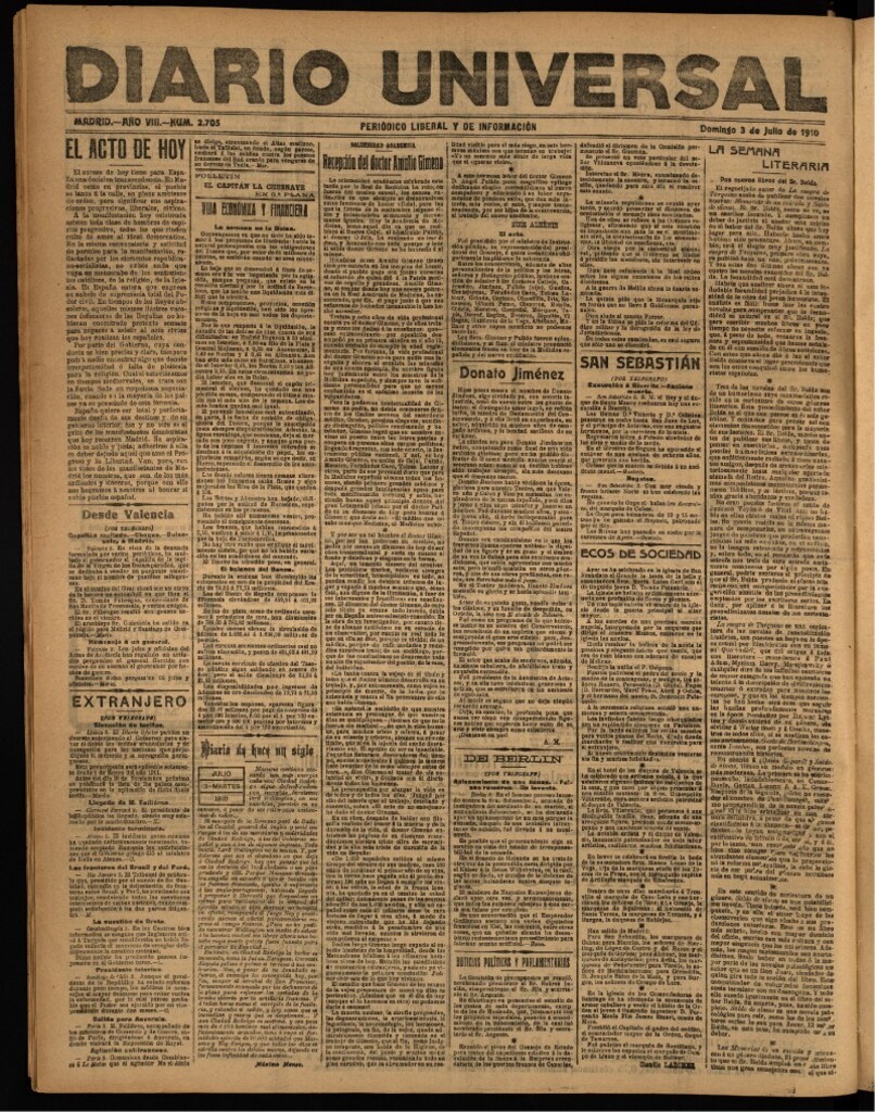 Miniatura de Diario Universal del 3 de julio de 1910