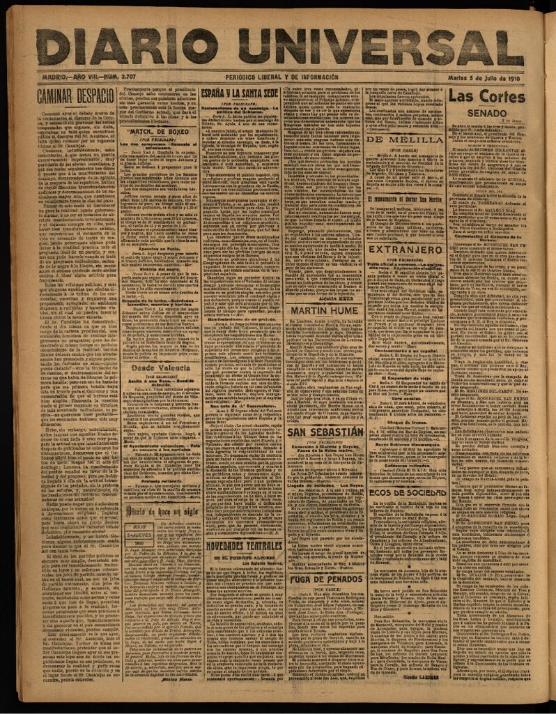Miniatura de Diario Universal del 5 de julio de 1910