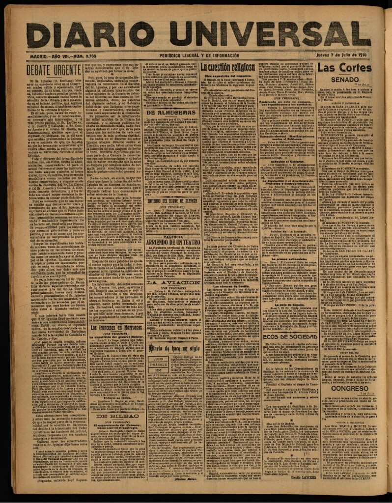 Miniatura de Diario Universal del 7 de julio de 1910
