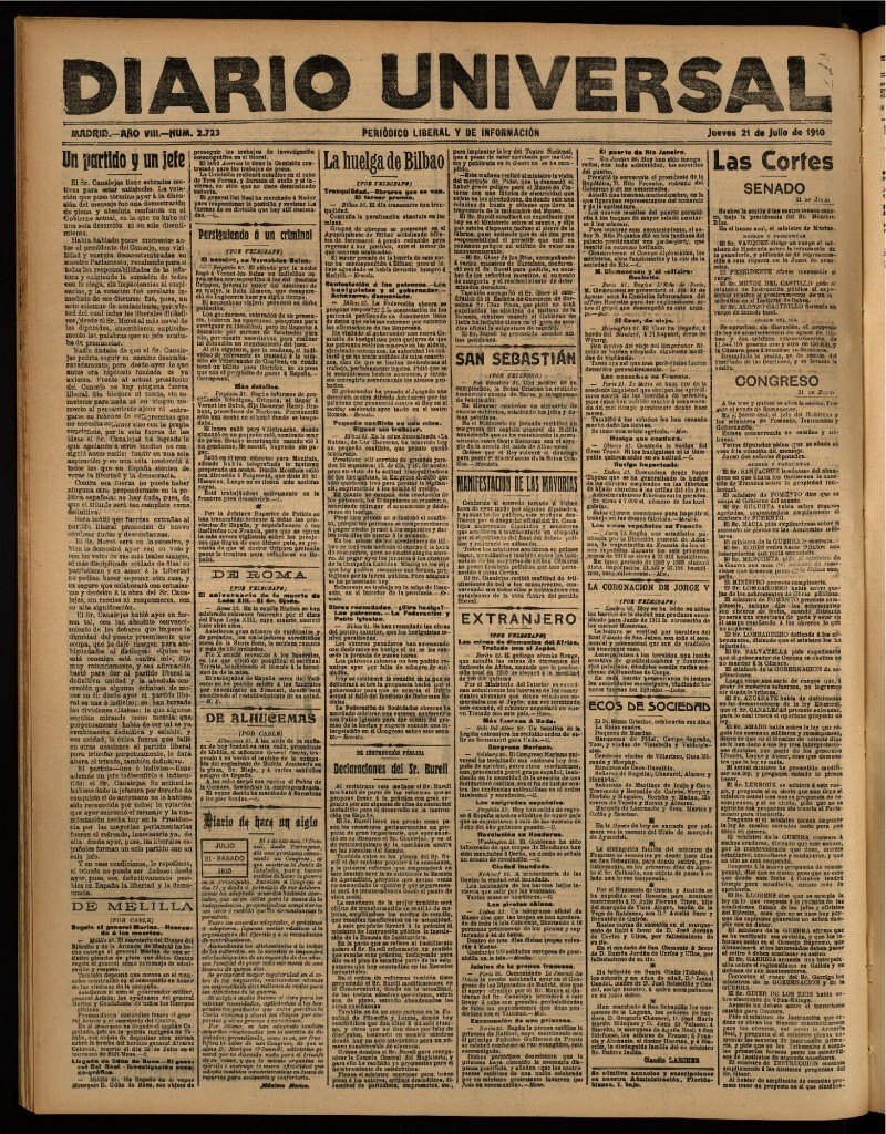 Miniatura de Diario Universal del 21 de julio de 1910