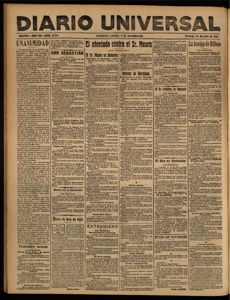 Miniatura de Diario Universal del 24 de julio de 1910