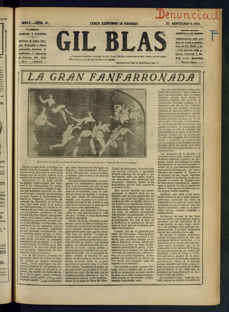 Miniatura de Gil Blas del 17 de septiembre de 1915