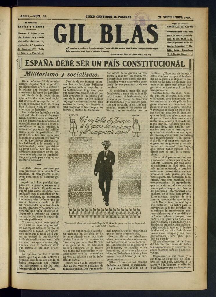 Miniatura de Gil Blas del 21 de septiembre de 1915