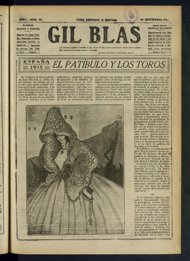 Miniatura de Gil Blas del 24 de septiembre de 1915