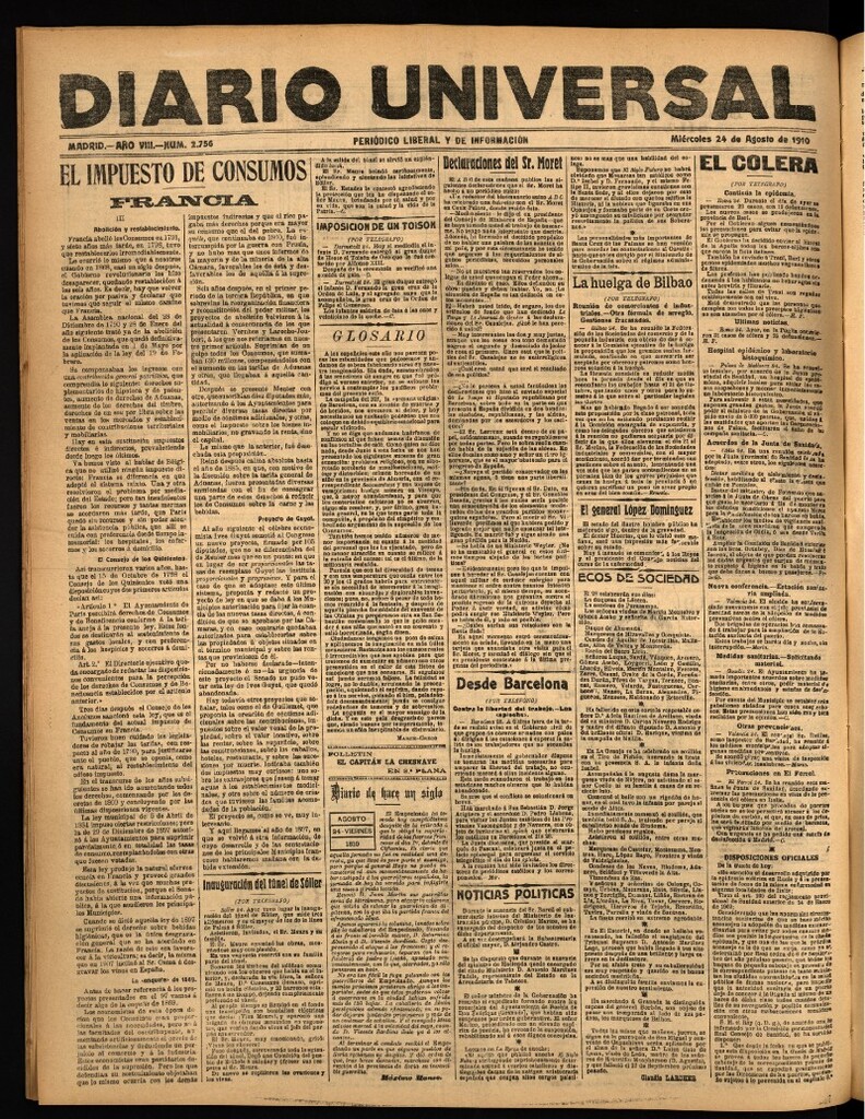Miniatura de Diario Universal del 24 de agosto de 1910