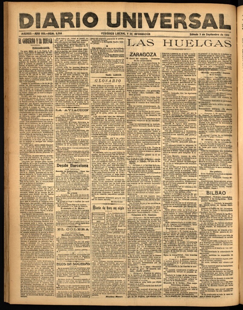 Miniatura de Diario Universal del 3 de septiembre de 1910
