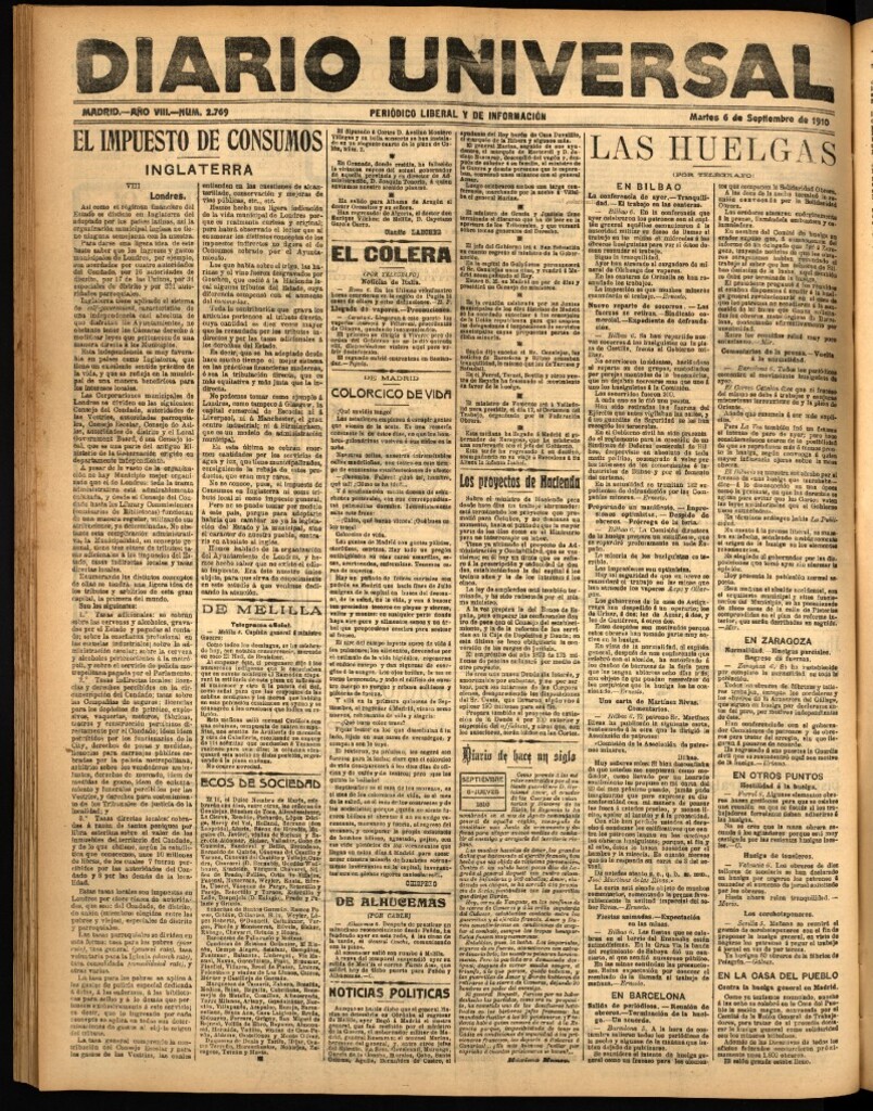 Miniatura de Diario Universal del 6 de septiembre de 1910