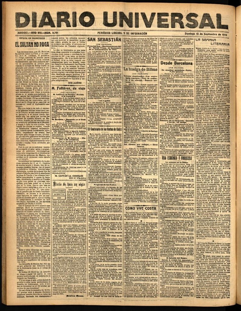Miniatura de Diario Universal del 18 de septiembre de 1910