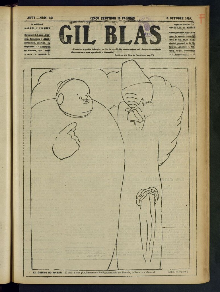 Miniatura de Gil Blas del 8 de octubre de 1915