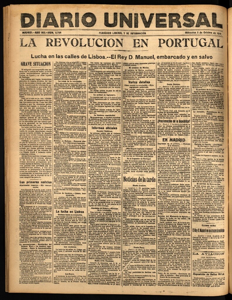 Miniatura de Diario Universal del 5 de octubre de 1910
