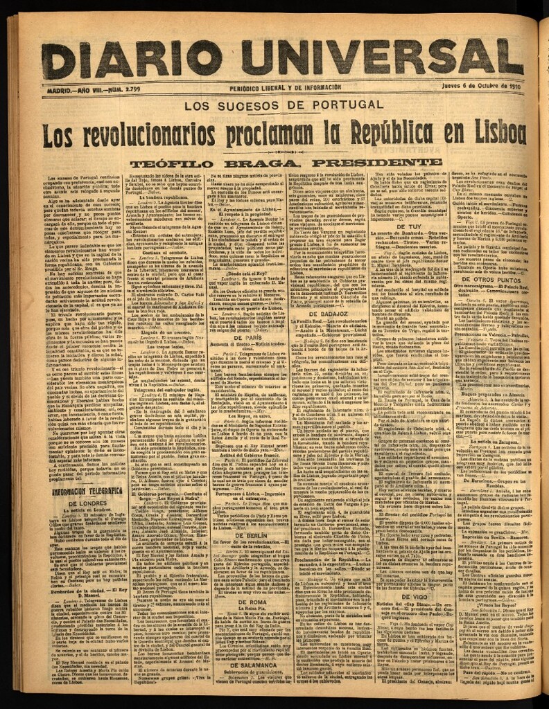 Miniatura de Diario Universal del 6 de octubre de 1910