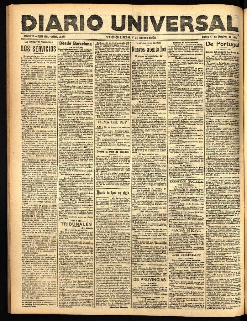 Miniatura de Diario Universal del 17 de octubre de 1910