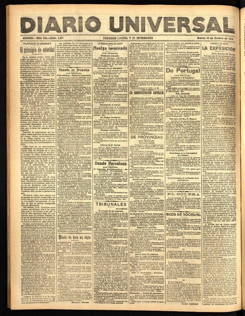 Miniatura de Diario Universal del 18 de octubre de 1910