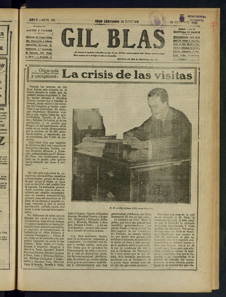 Miniatura de Gil Blas del 26 de octubre de 1915