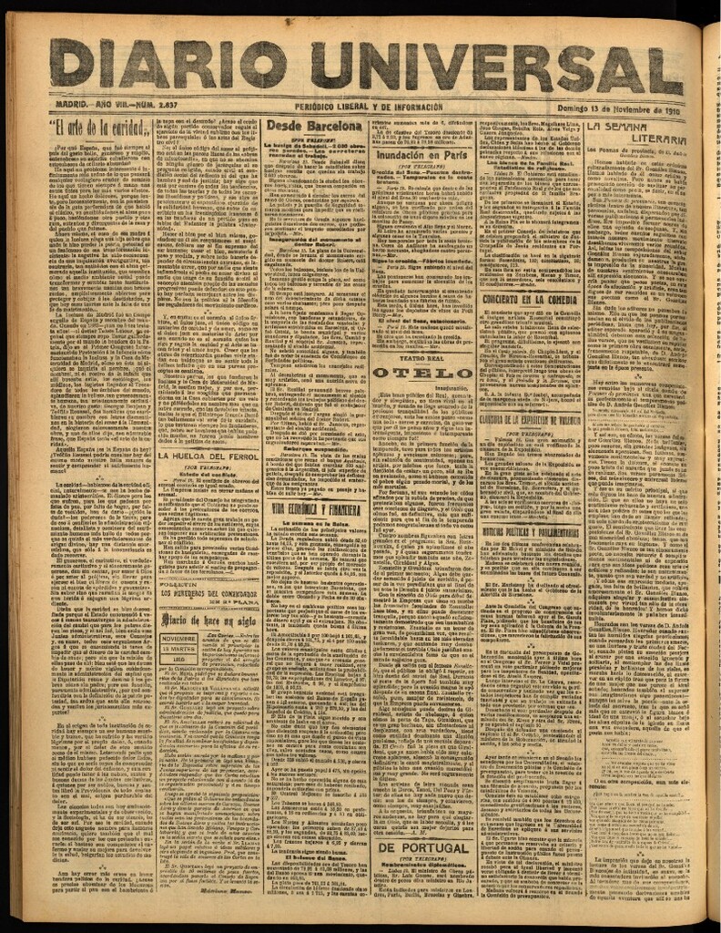 Miniatura de Diario Universal del 13 de noviembre de 1910