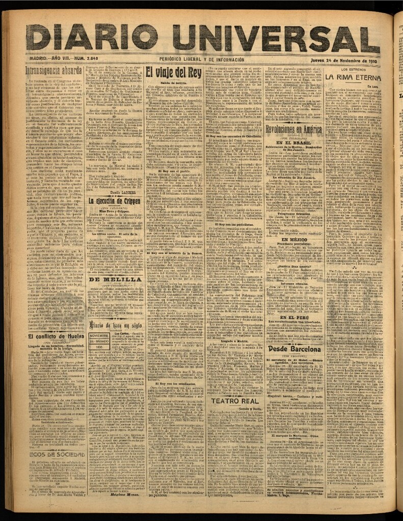 Miniatura de Diario Universal del 24 de noviembre de 1910