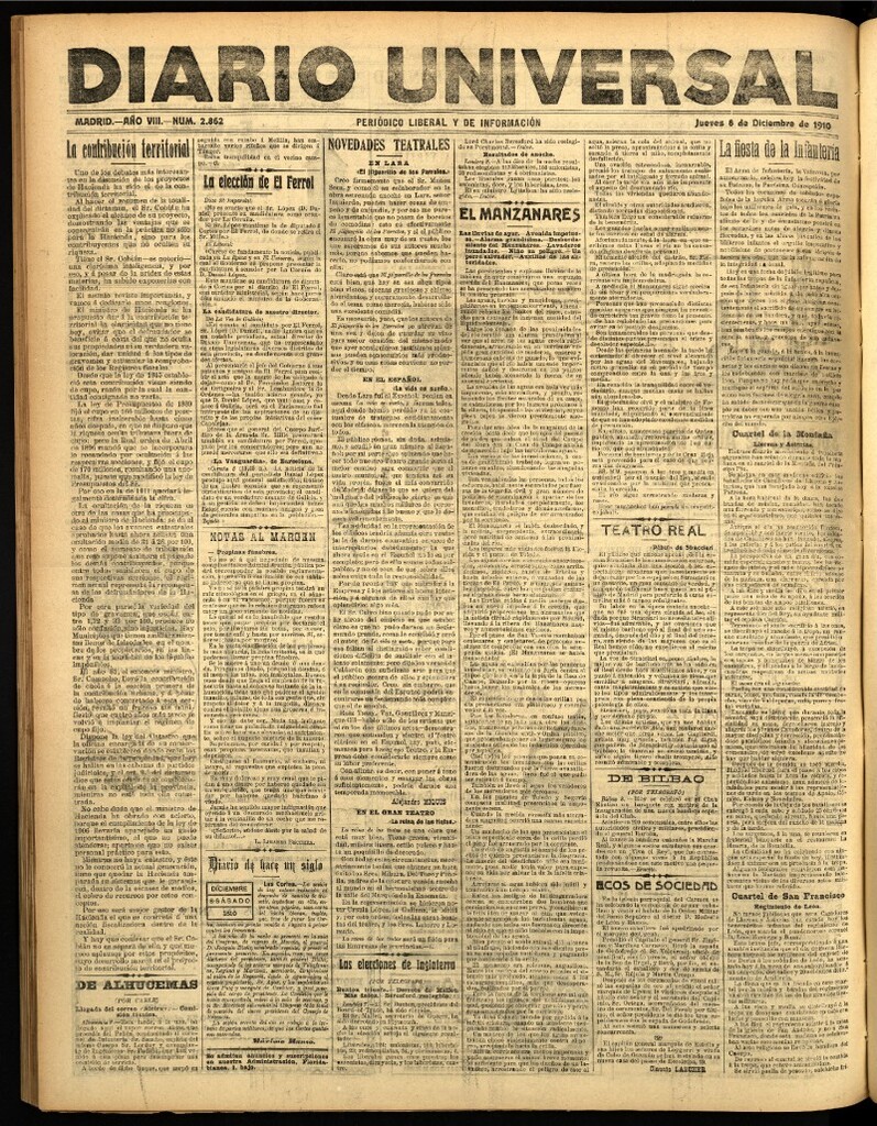 Miniatura de Diario Universal del 8 de diciembre de 1910