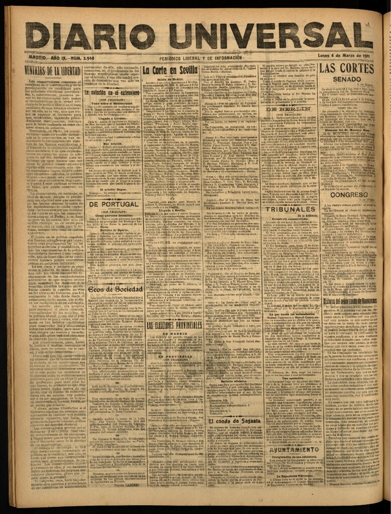 Miniatura de Diario Universal del 6 de marzo de 1911