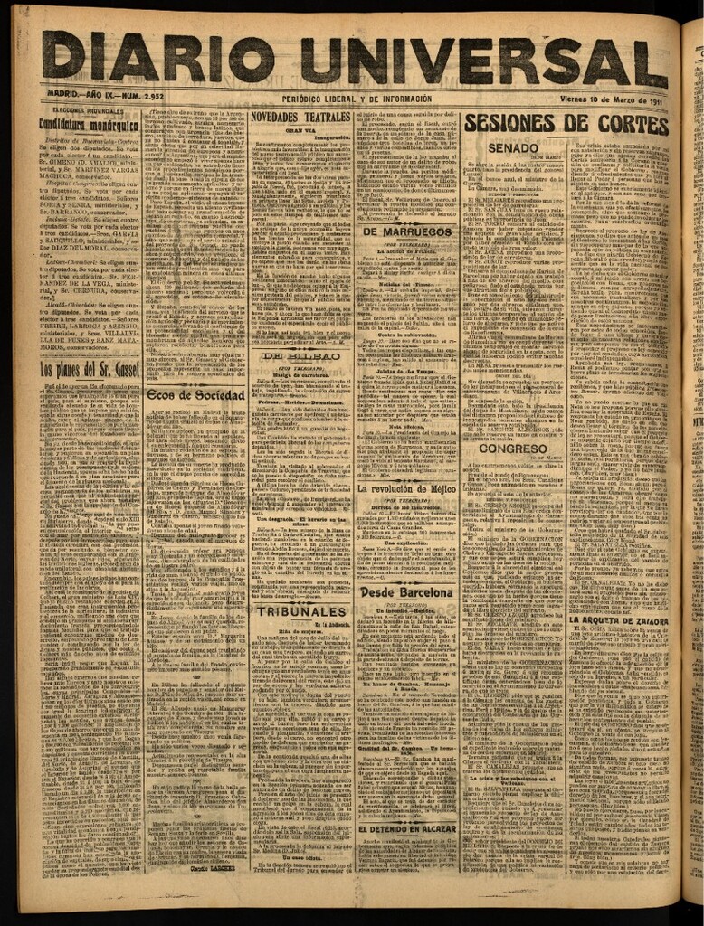 Miniatura de Diario Universal del 10 de marzo de 1911