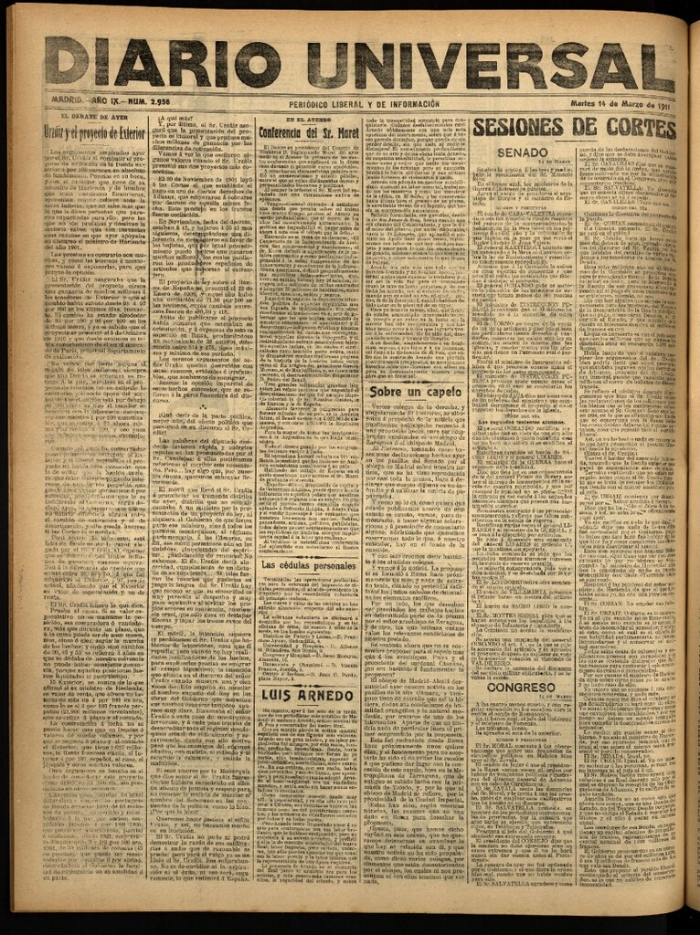 Miniatura de Diario Universal del 14 de marzo de 1911