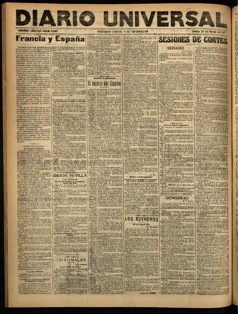 Miniatura de Diario Universal del 23 de marzo de 1911