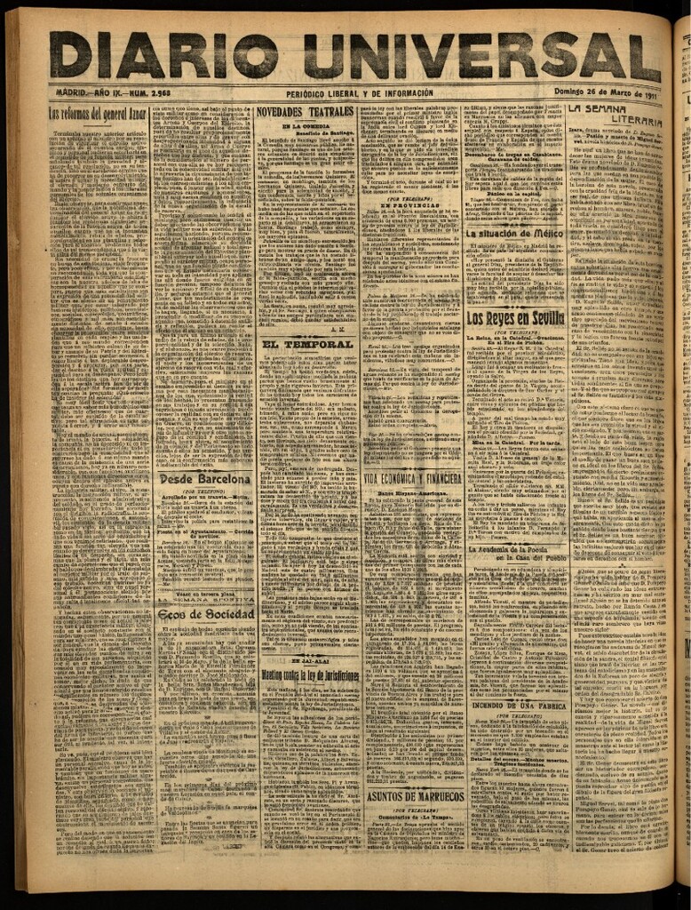 Miniatura de Diario Universal del 26 de marzo de 1911