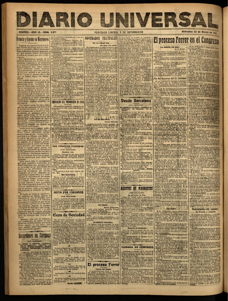 Miniatura de Diario Universal del 29 de marzo de 1911