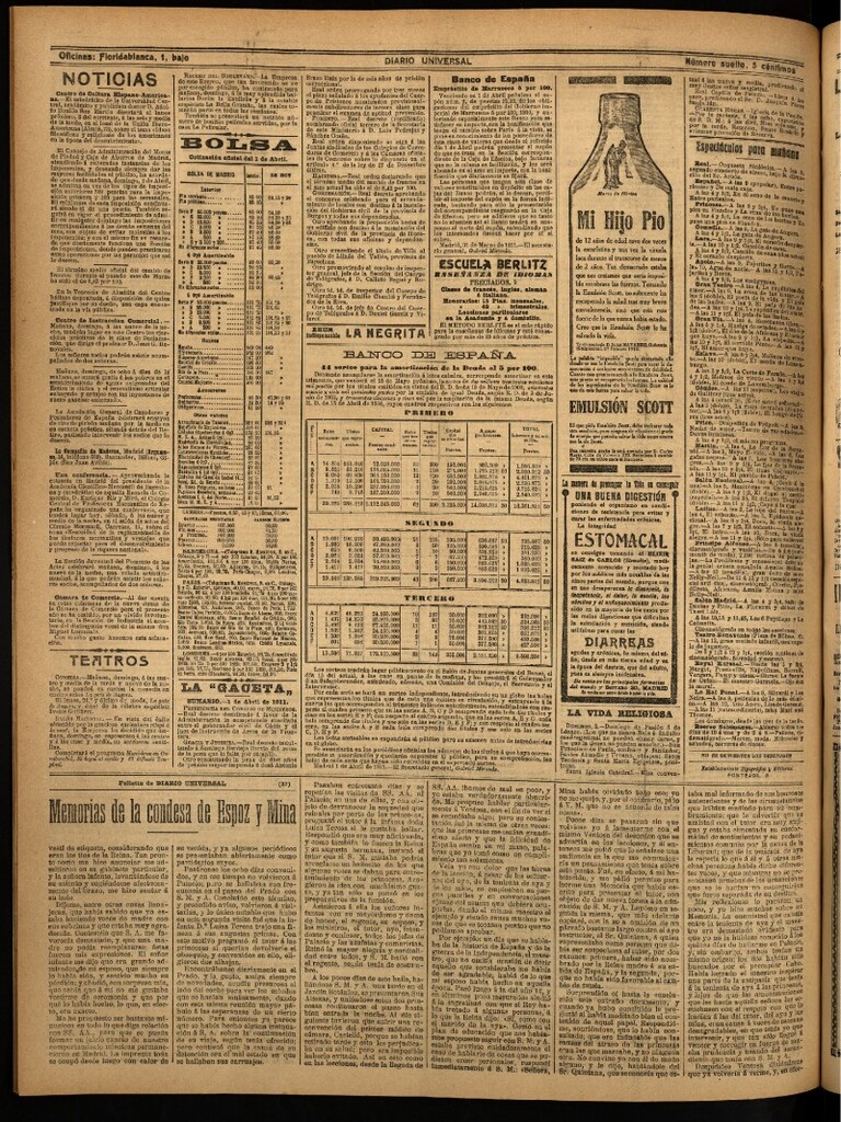 Miniatura de Diario Universal del 2 de abril de 1911