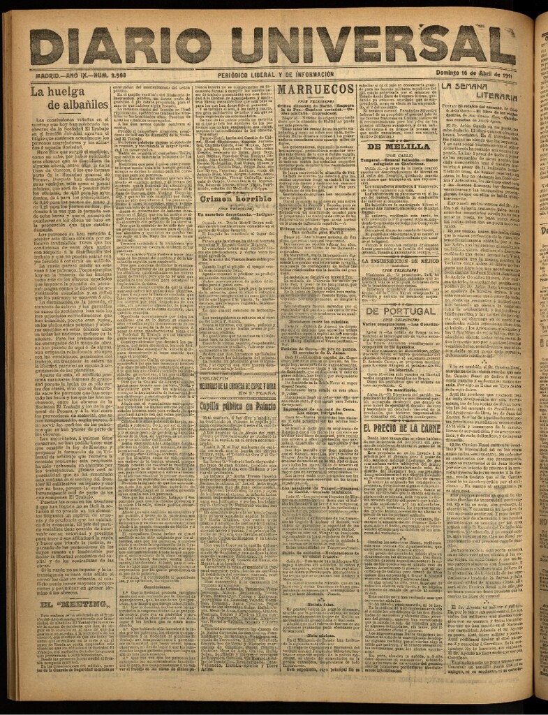 Miniatura de Diario Universal del 16 de abril de 1911