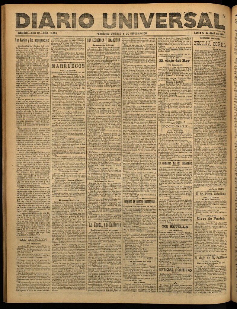 Miniatura de Diario Universal del 17 de abril de 1911
