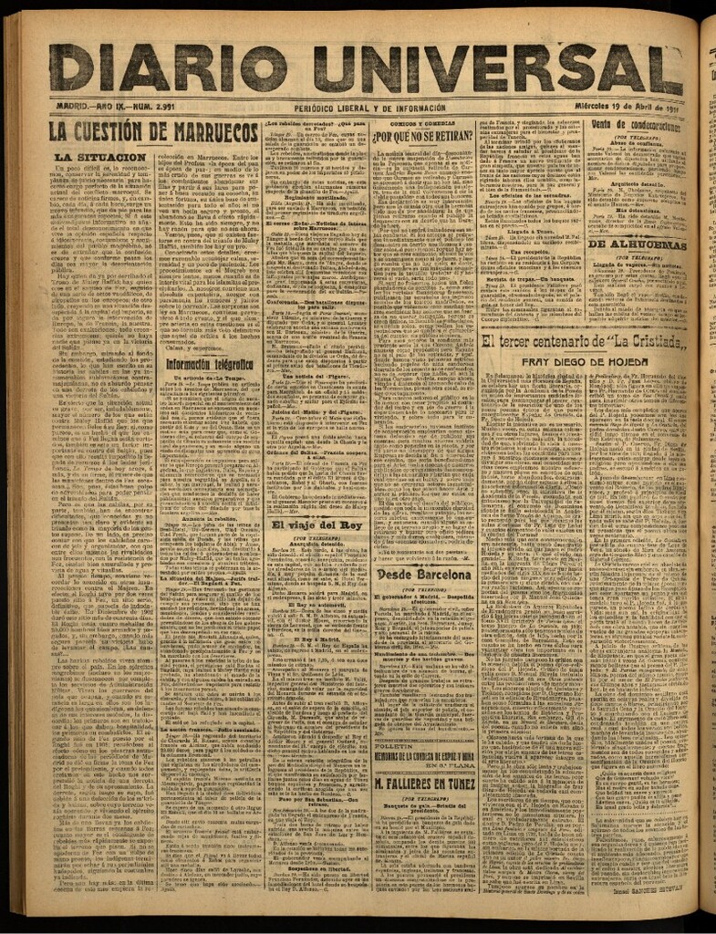 Miniatura de Diario Universal del 19 de abril de 1911