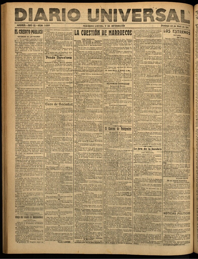 Miniatura de Diario Universal del 23 de abril de 1911