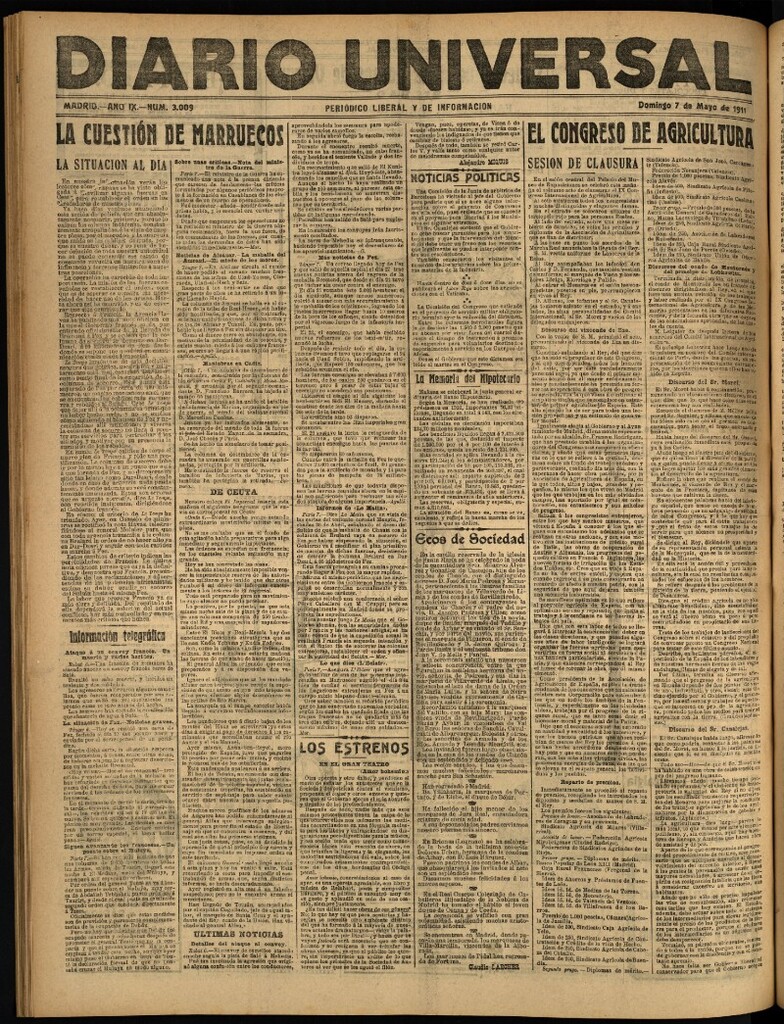 Miniatura de Diario Universal del 7 de mayo de 1911